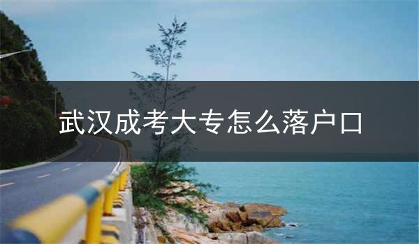 武汉成考大专怎么落户口