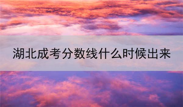 湖北成考分数线什么时候出来