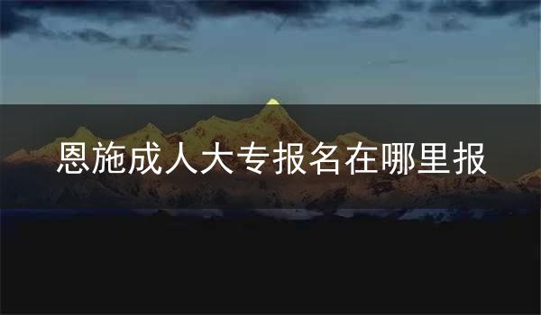 恩施成人大专报名在哪里报