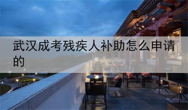 武汉成考残疾人补助怎么申请的