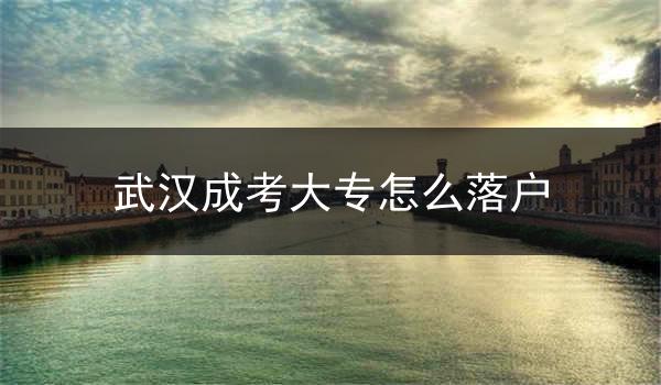 武汉成考大专怎么落户