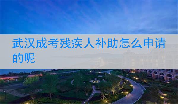 武汉成考残疾人补助怎么申请的呢