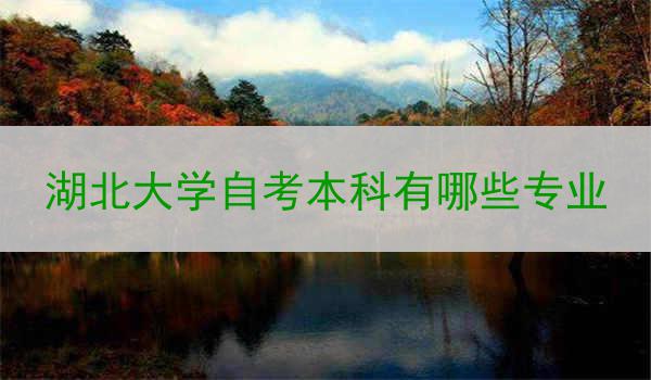 湖北大学自考本科有哪些专业