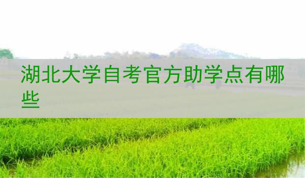 湖北大学自考官方助学点有哪些