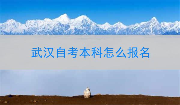 武汉自考本科怎么报名