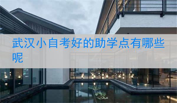 武汉小自考好的助学点有哪些呢
