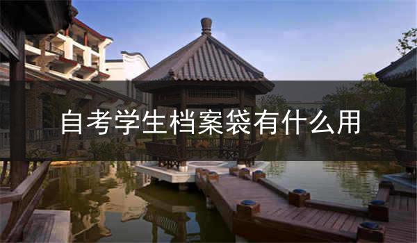 自考学生档案袋有什么用