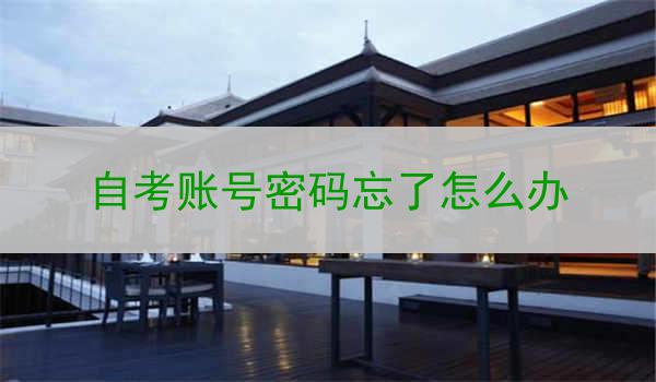 自考账号密码忘了怎么办
