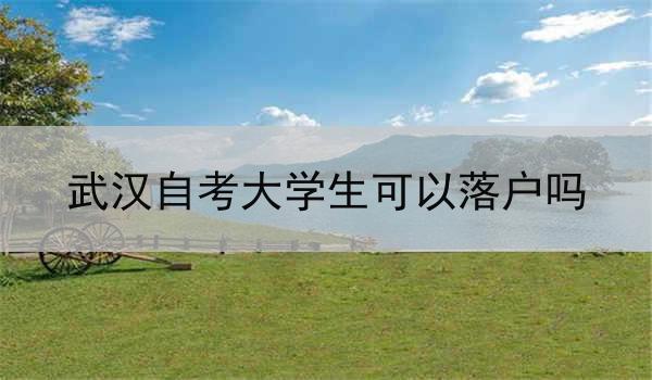 武汉自考大学生可以落户吗