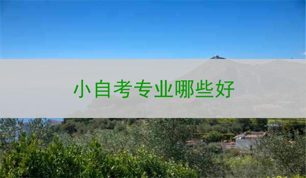 小自考专业哪些好