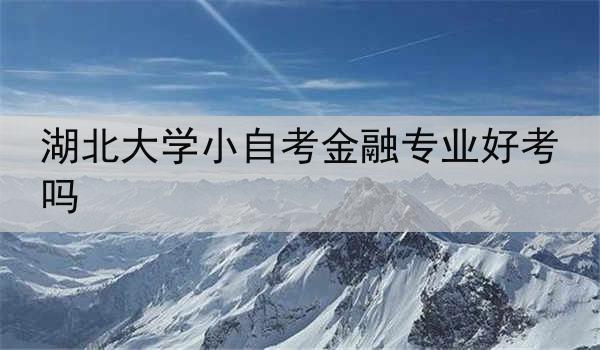 湖北大学小自考金融专业好考吗