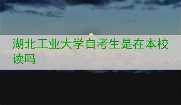 湖北工业大学自考生是在本校读吗