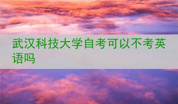 武汉科技大学自考可以不考英语吗