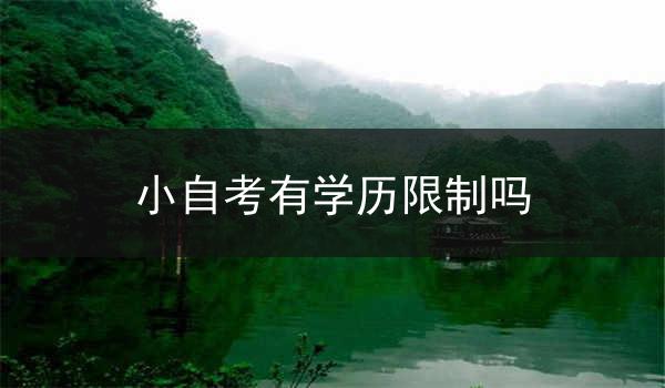 小自考有学历限制吗