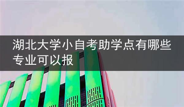 湖北大学小自考助学点有哪些专业可以报