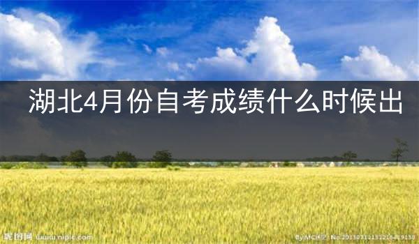 湖北4月份自考成绩什么时候出