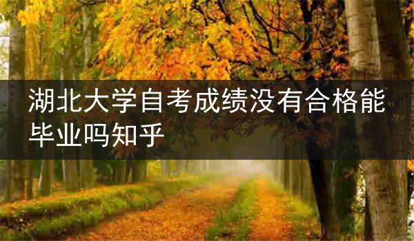 湖北大学自考成绩没有合格能毕业吗知乎