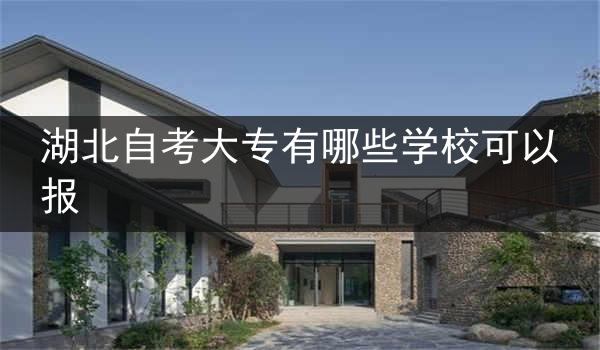 湖北自考大专有哪些学校可以报