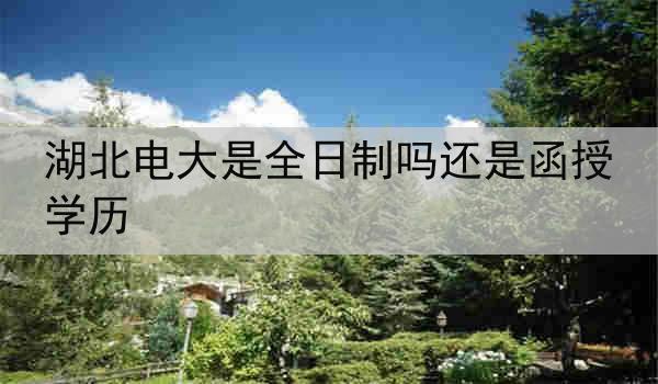湖北电大是全日制吗还是函授学历