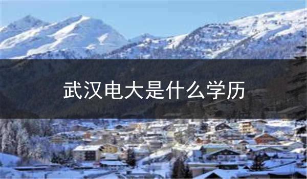 武汉电大是什么学历