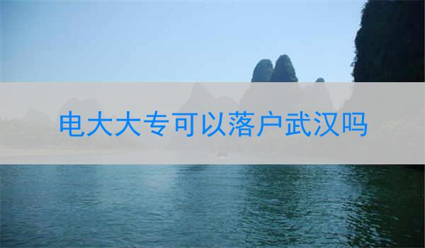 电大大专可以落户武汉吗