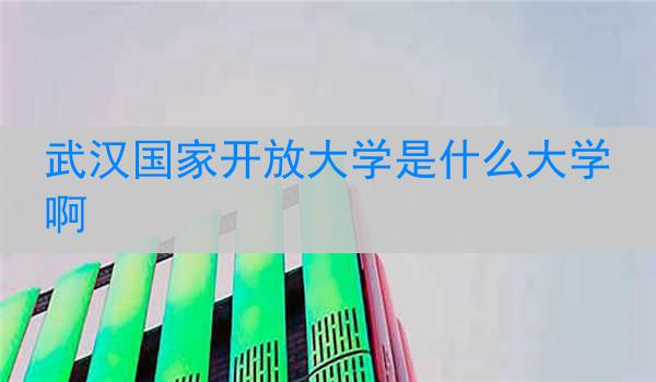 武汉国家开放大学是什么大学啊