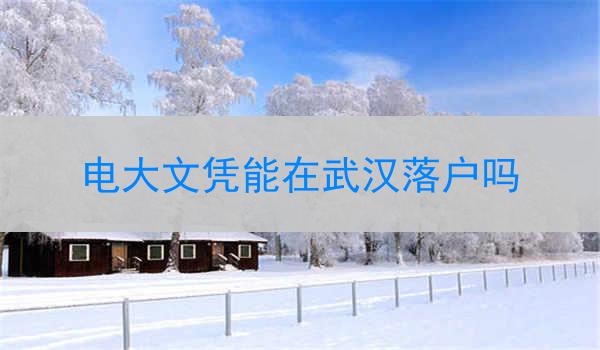 电大文凭能在武汉落户吗