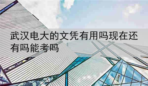 武汉电大的文凭有用吗现在还有吗能考吗