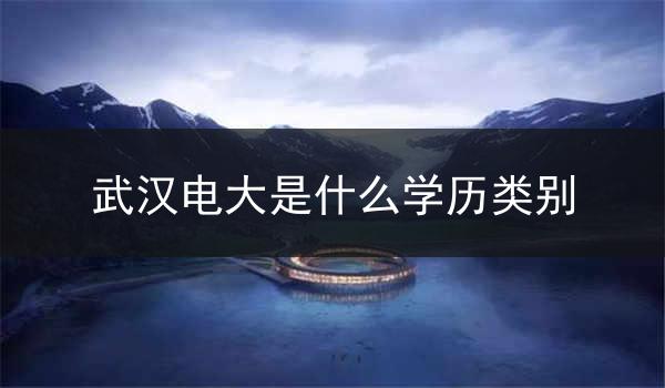 武汉电大是什么学历类别