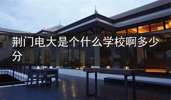 荆门电大是个什么学校啊多少分