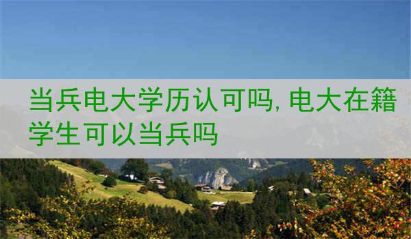 当兵电大学历认可吗,电大在籍学生可以当兵吗