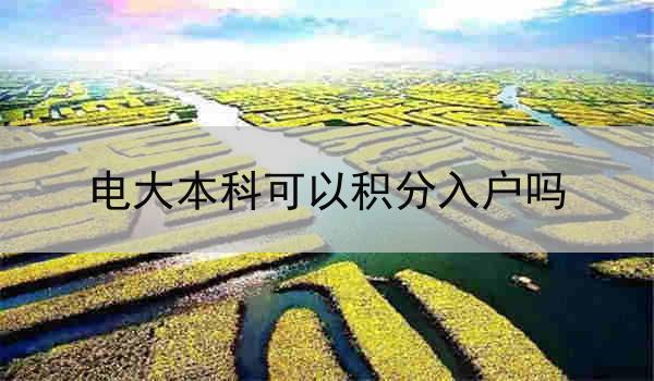 电大本科可以积分入户吗