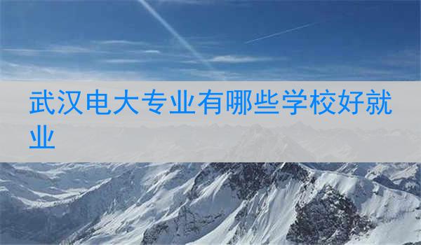 武汉电大专业有哪些学校好就业