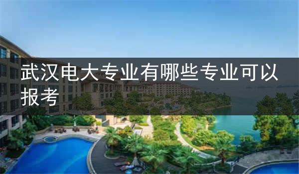 武汉电大专业有哪些专业可以报考