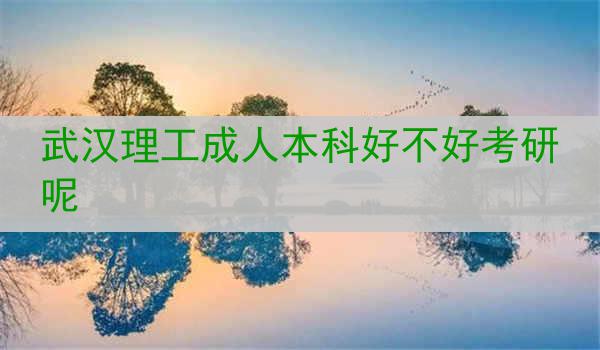 武汉理工成人本科好不好考研呢
