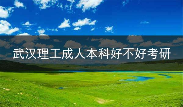 武汉理工成人本科好不好考研
