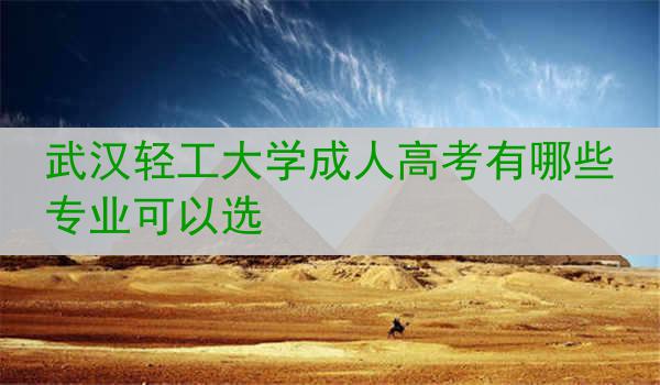 武汉轻工大学成人高考有哪些专业可以选