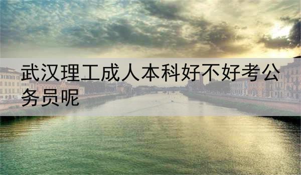 武汉理工成人本科好不好考公务员呢