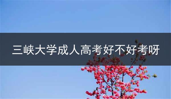 三峡大学成人高考好不好考呀