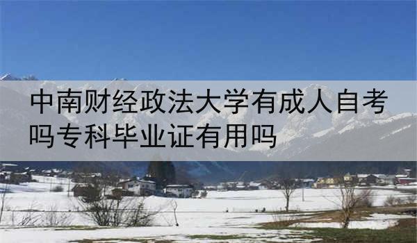 中南财经政法大学有成人自考吗专科毕业证有用吗
