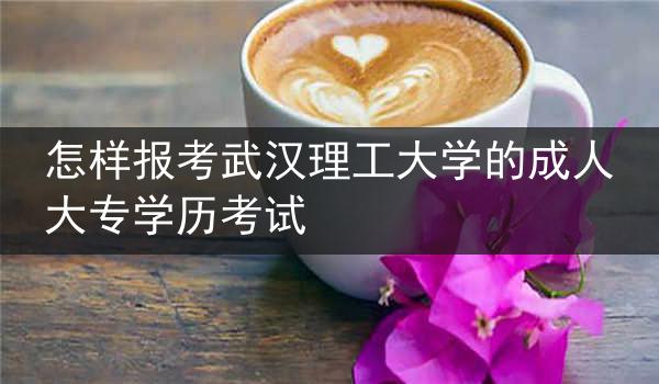 怎样报考武汉理工大学的成人大专学历考试