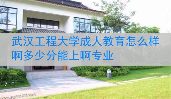 武汉工程大学成人教育怎么样啊多少分能上啊专业