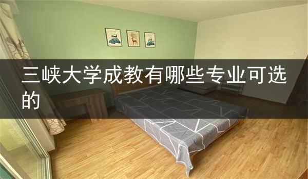 三峡大学成教有哪些专业可选的