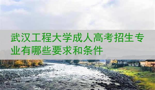 武汉工程大学成人高考招生专业有哪些要求和条件