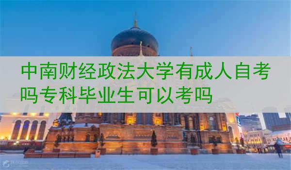 中南财经政法大学有成人自考吗专科毕业生可以考吗