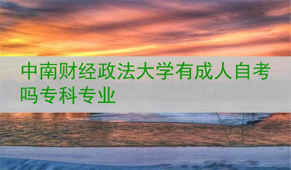 中南财经政法大学有成人自考吗专科专业