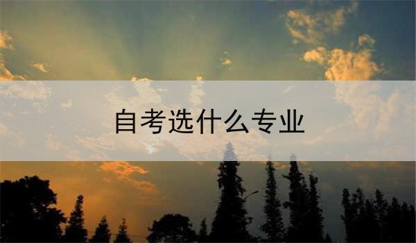 自考选什么专业